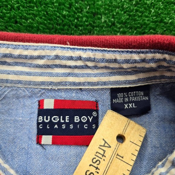 Bugle Boy Polo Shirt Mens 2XL Red Short Sleeve Y2K Preppy Golf Casual - Picture 6 of 7